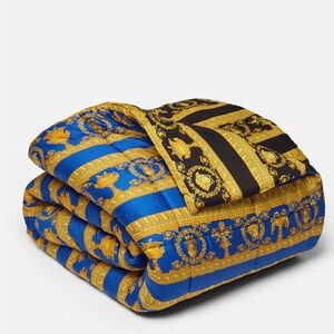 Versace Baroque double faced comforter - reversible blue/ black KING